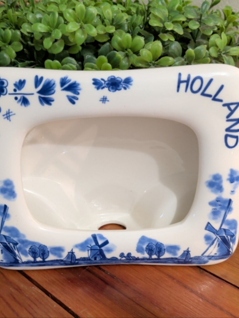 HOLLAND Blue Delft Porcelain Photo Frame